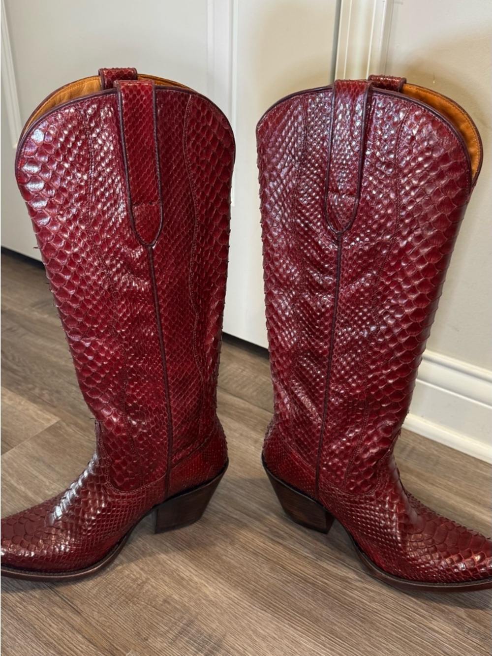 Ariat Sterling Emery StretchFit Western Spicy Red Python Boots - Picture 10 of 16